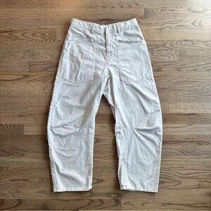 Nili Lotan Women's Shon Cotton Twill Barrel Leg Pants Ivory